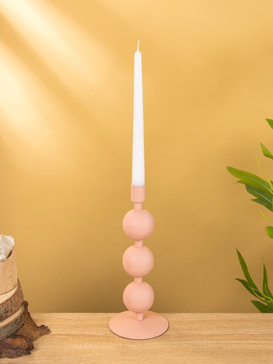 

Подсвечник на 1 свечу текстурный, Розовый