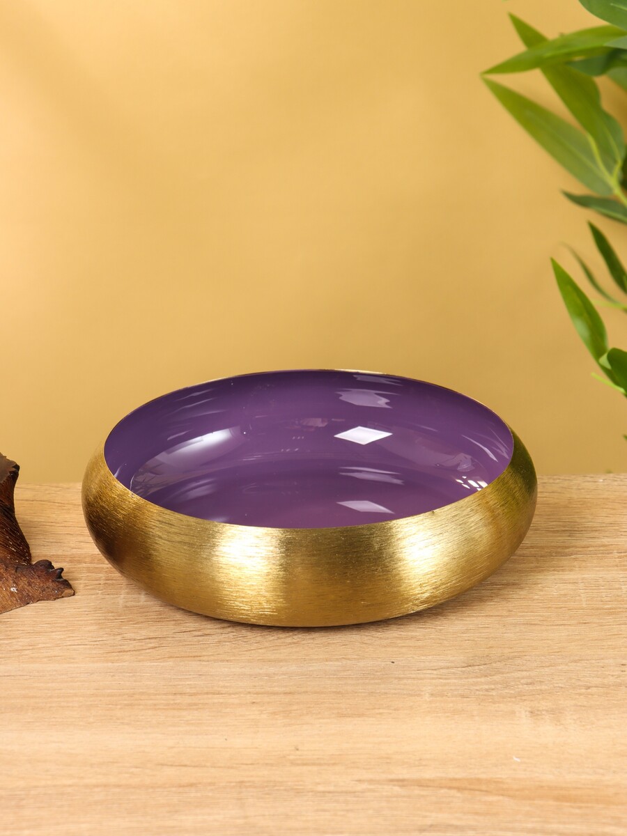 

Подсвечник золотой с фиолетовым покрытием, 18×18×5 см, Золотистый