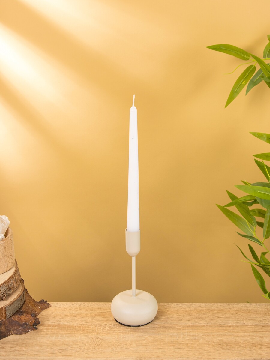 

Подсвечник на 1 свечу текстурный, Бежевый