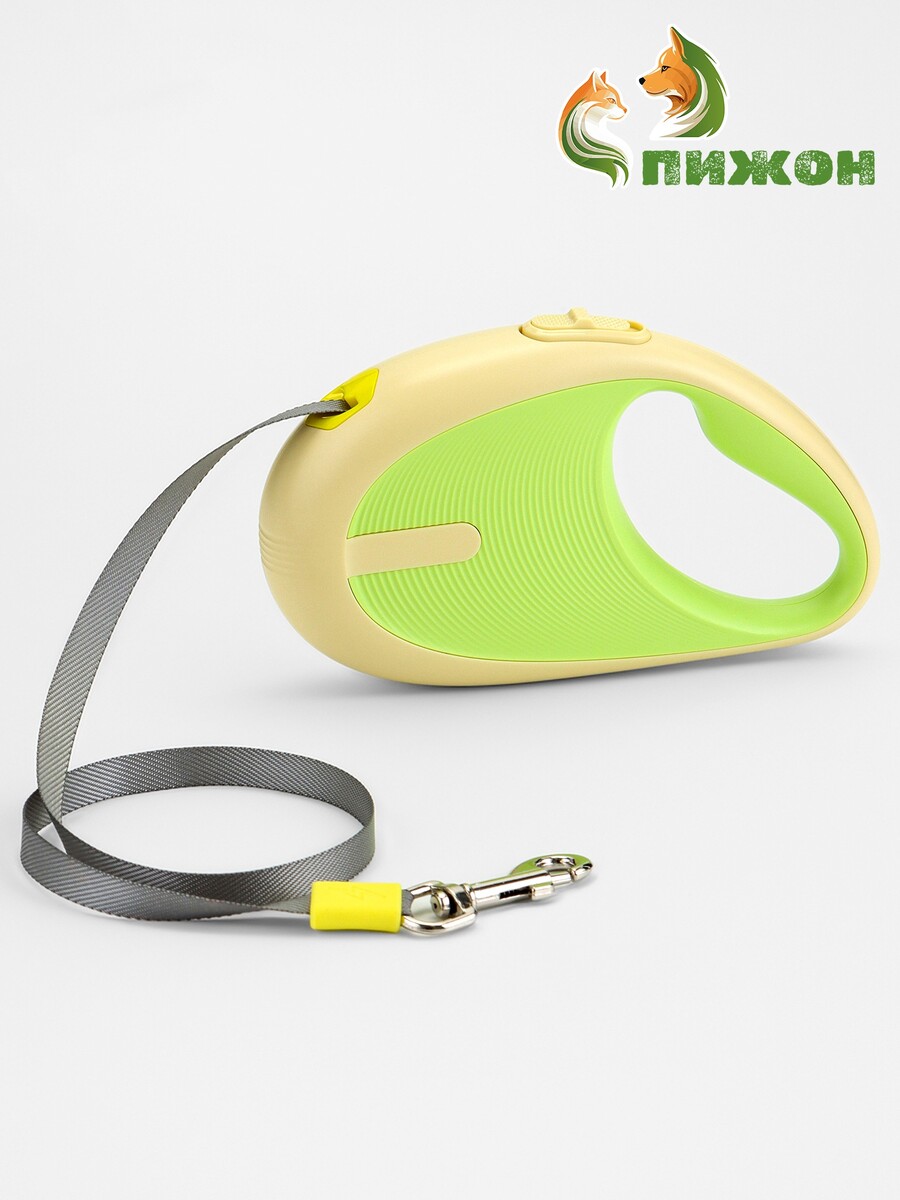 

Рулетка - поводок для собак, лента 3 метра, зеленая, Зеленый