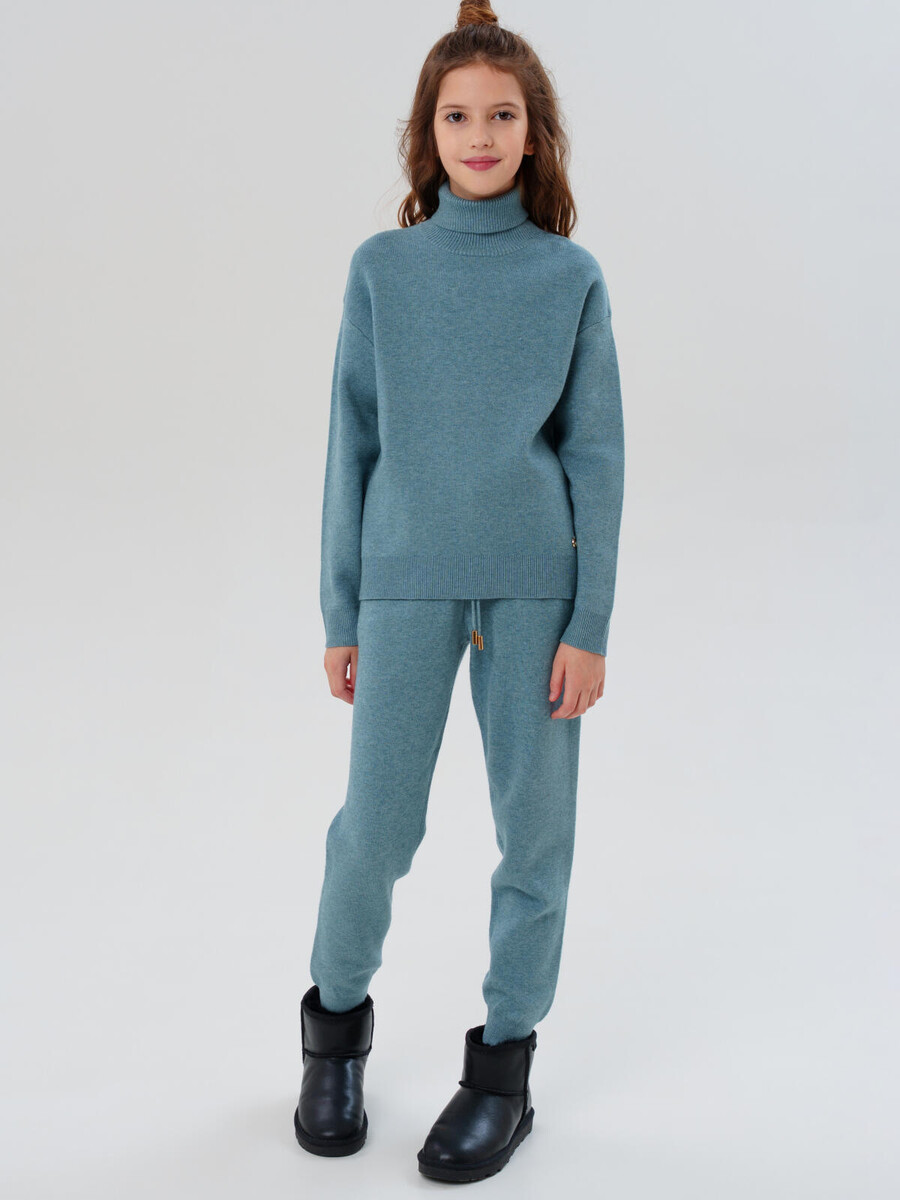 

Комплект трикотажный джемпер брюки, Голубой;светло-зеленый