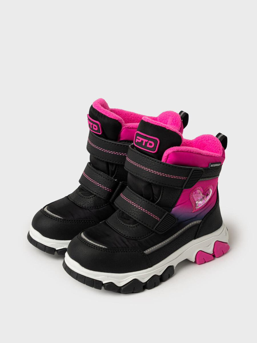 

Ботинки, Черный;фуксия