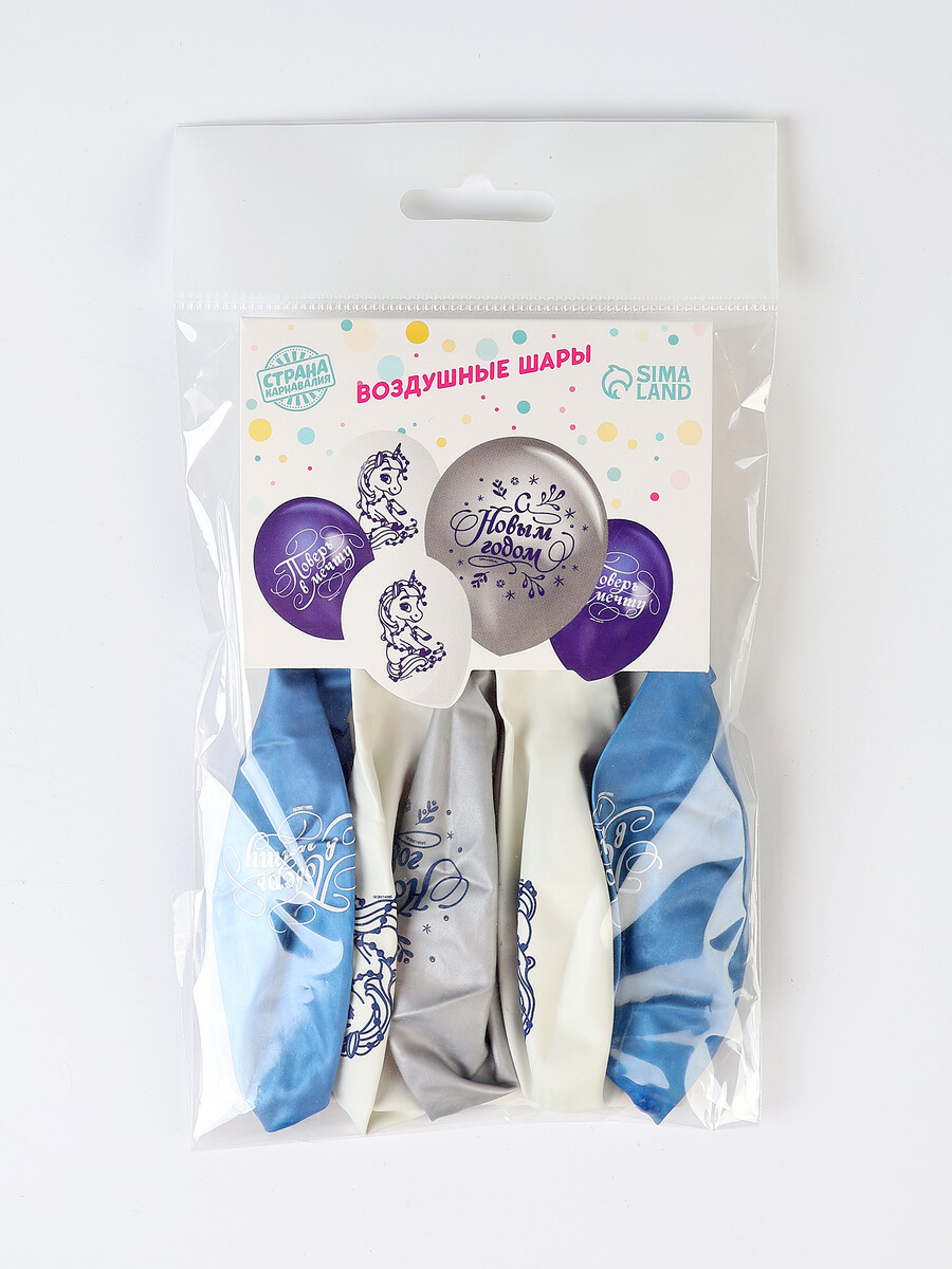 

Воздушные шары латексные 12, Разноцветный;серебристый;белый;синий