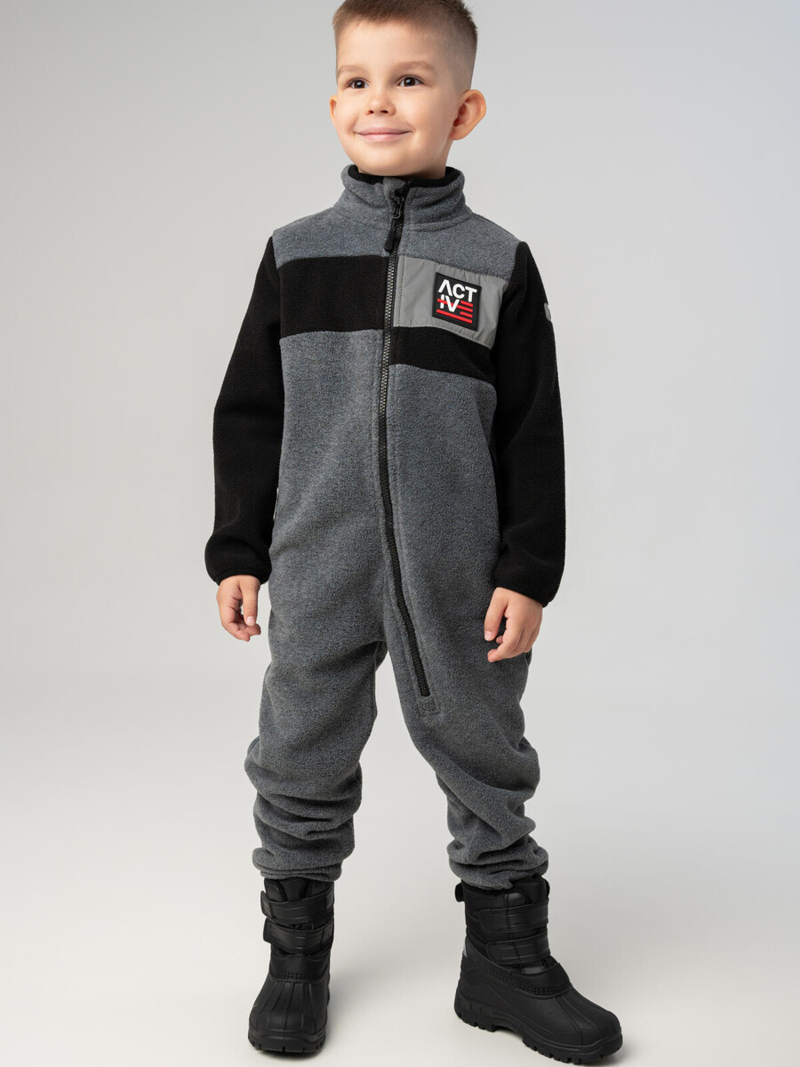 

Комбинезон трикотажный, Серый;светоотражающий;черный