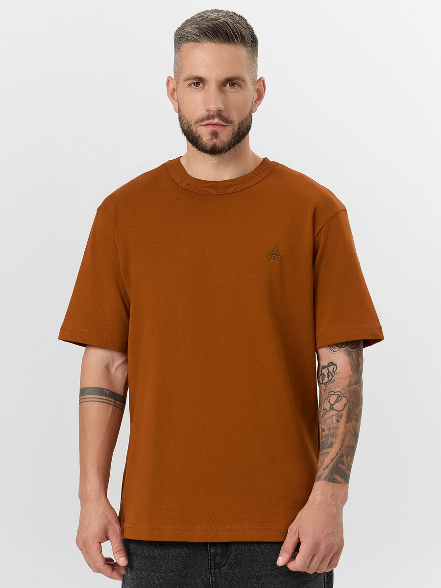 

Футболка мужская коричневая, Коричневый;карамель