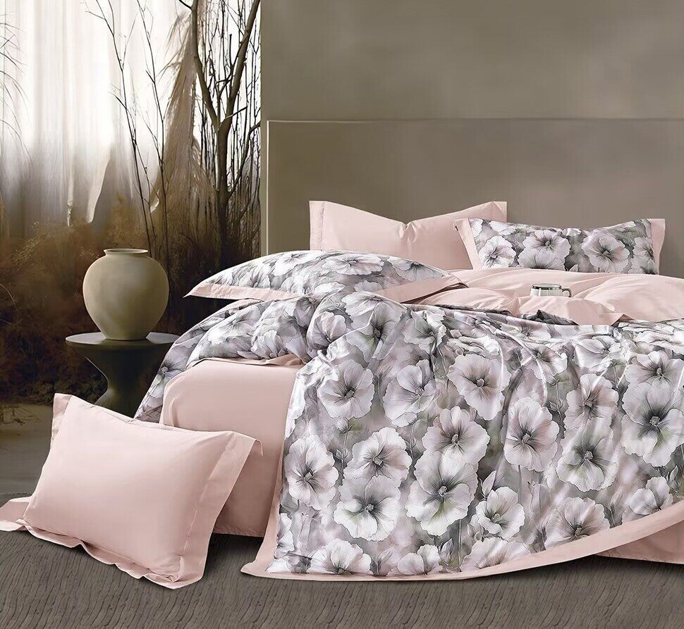 

Постельное белье  с простыней на резинке, Бежевый