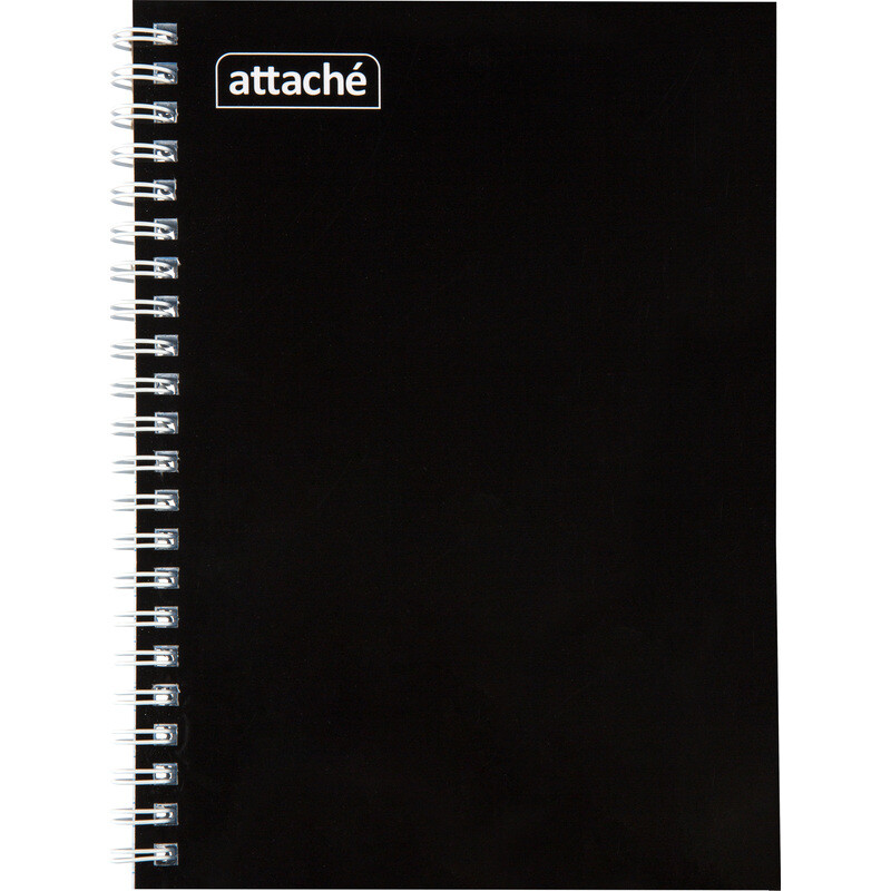 

Бизнес-тетрадь Attache А5 80 листов черный в клетку на спирали (140х195 мм)