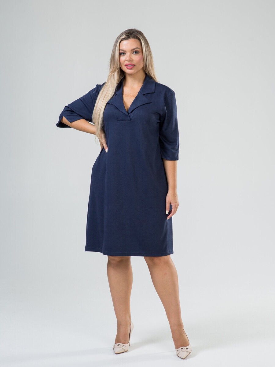 

Платье трикотажное, Синий;темно-синий