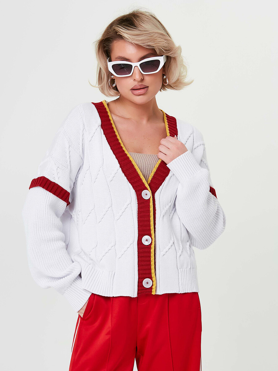 

Укороченный кардиган, Бордовый