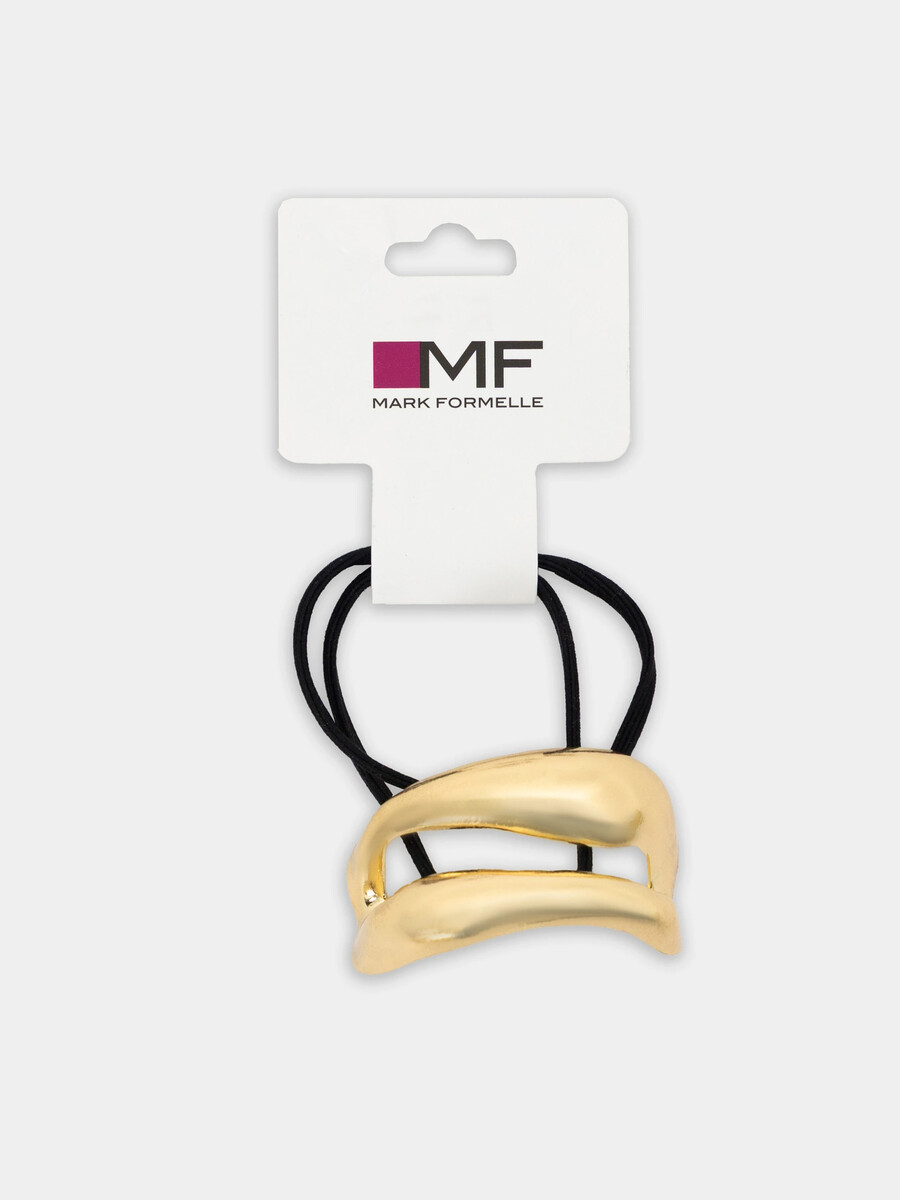 

Резинка для волос с декоративной деталью, Золотистый;черно -золотой