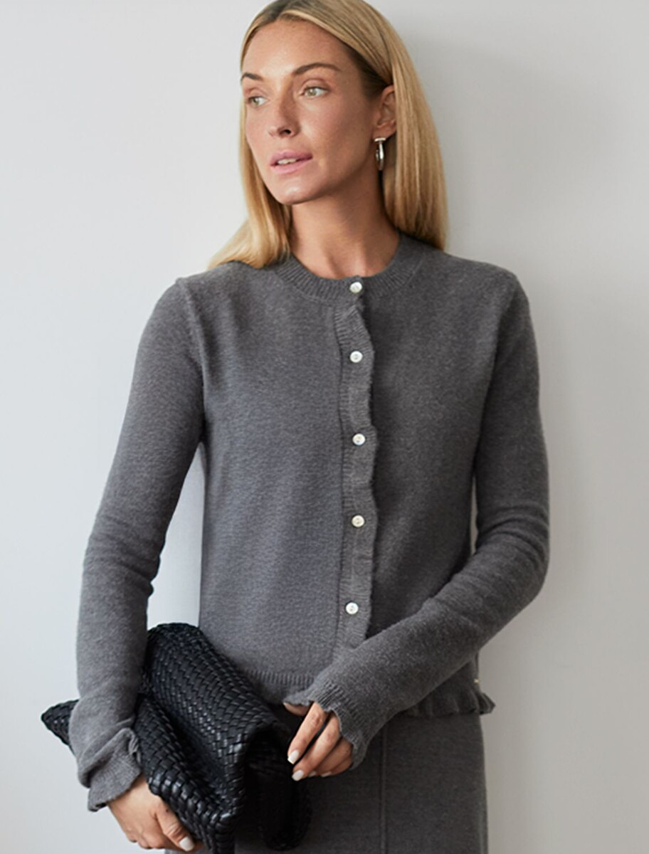 

Кардиган, Серый;темно-серый меланж