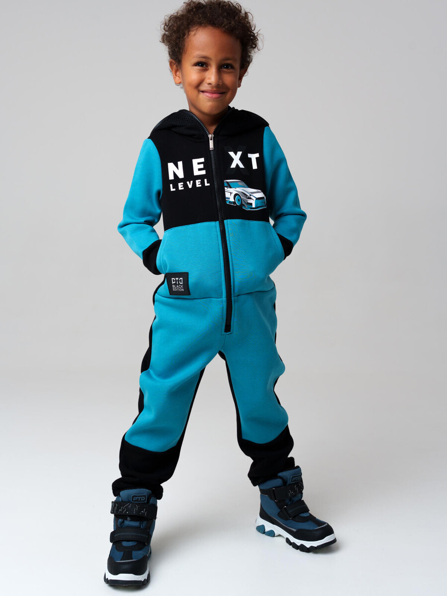 

Комбинезон трикотажный, Бирюзовый;черный