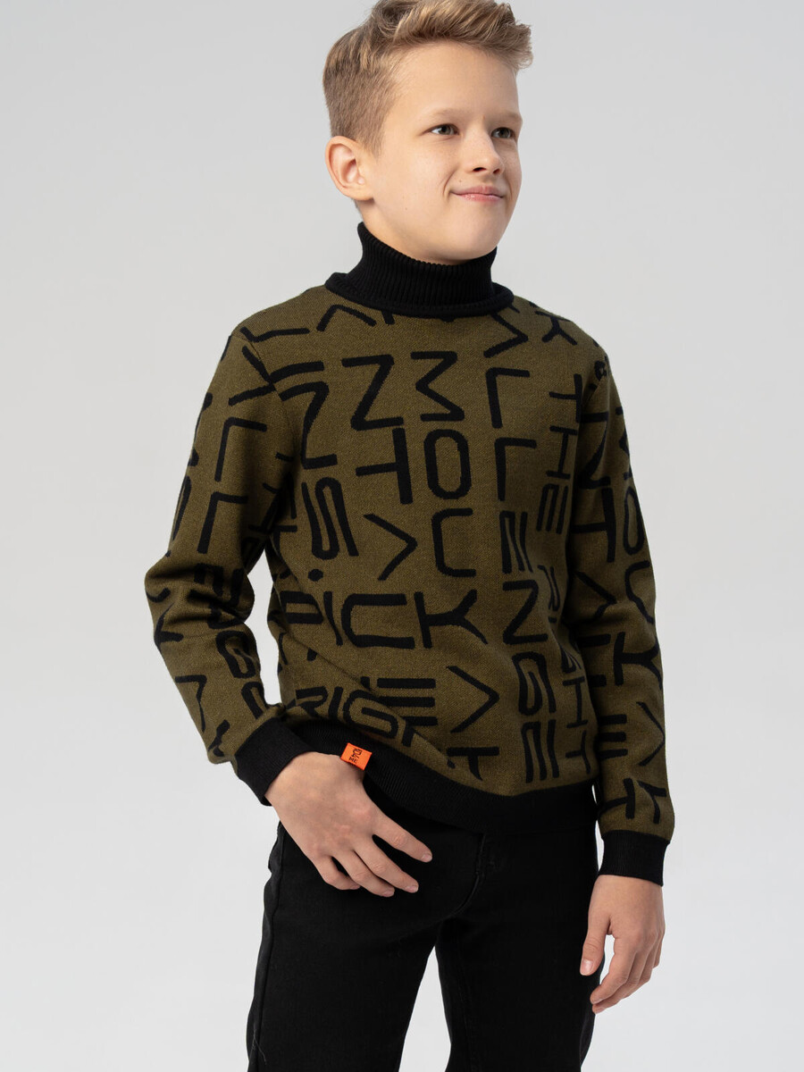 

Свитер трикотажный, Хаки;черный