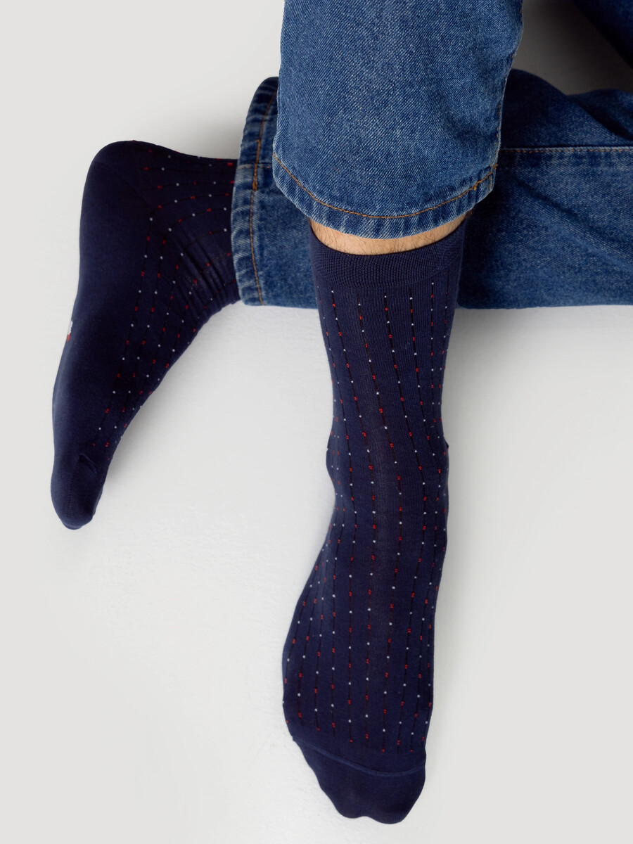 

Носки мужские синие с узором, Синий;т.синий