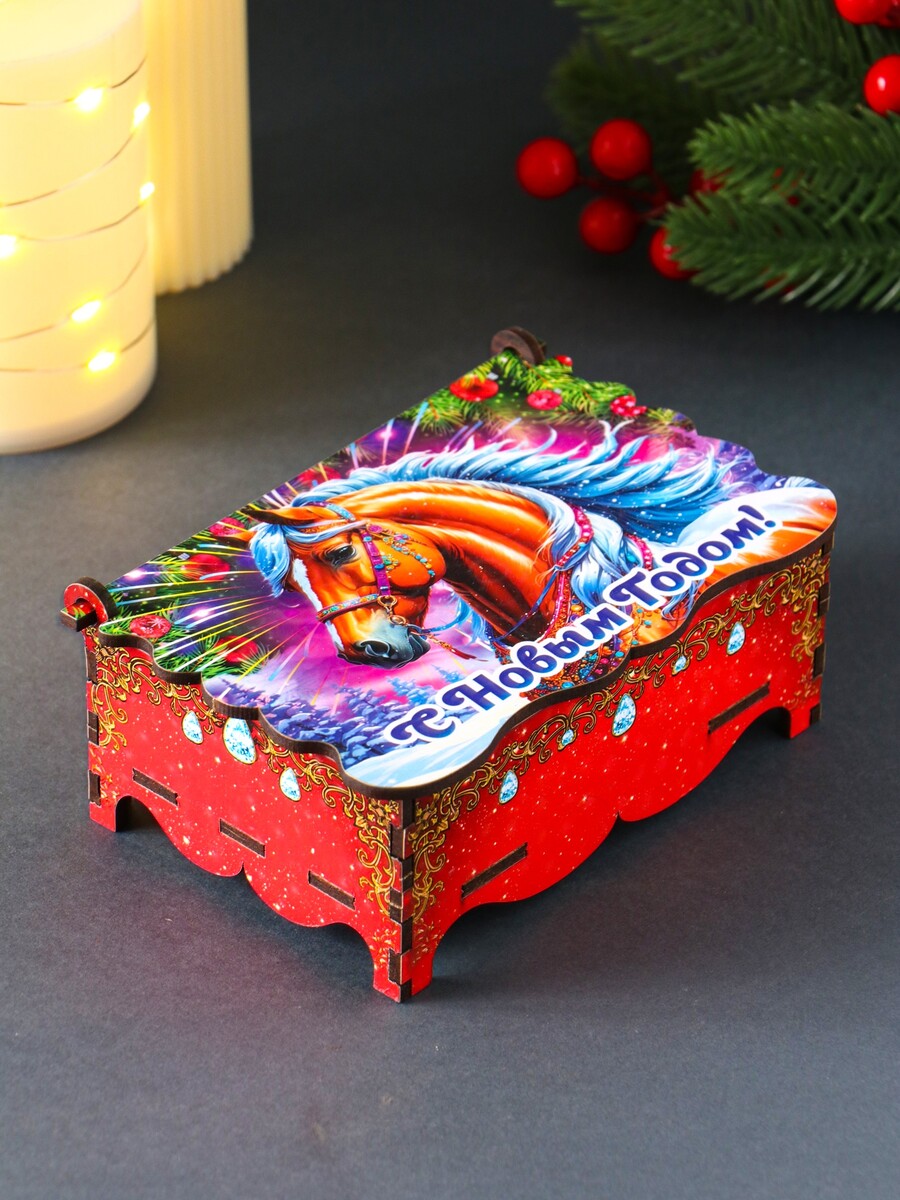 

Шкатулка для украшений, подарков, Разноцветный;красный