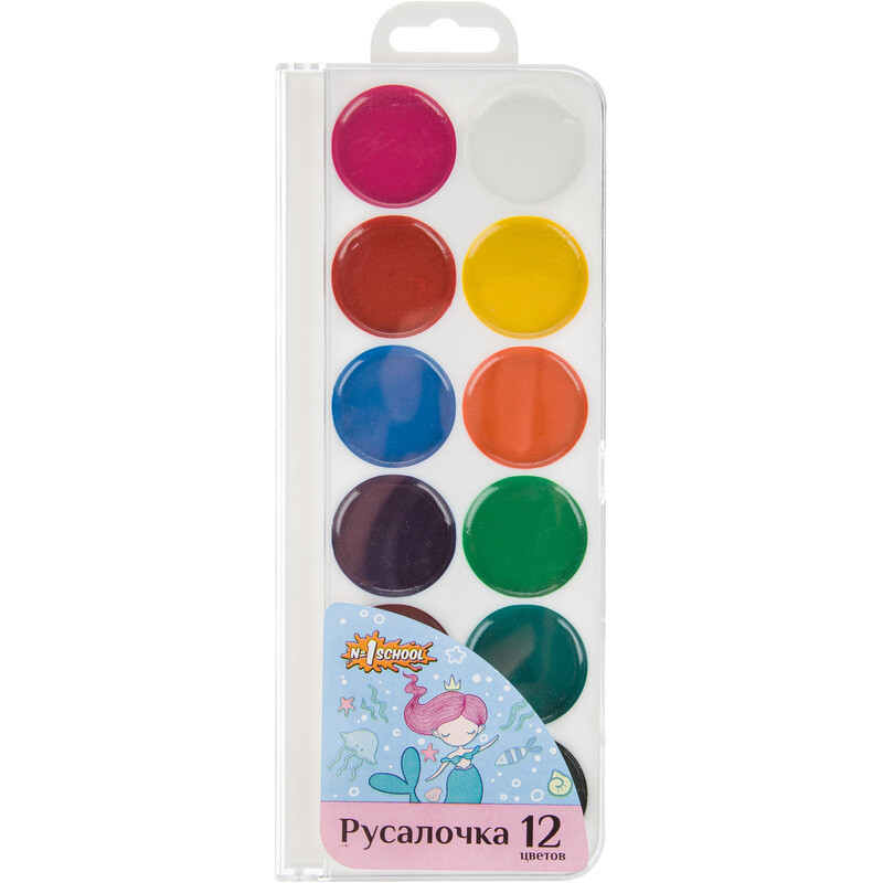 

Краски акварельные медовые Комус Класс Русалочка 12 цветов