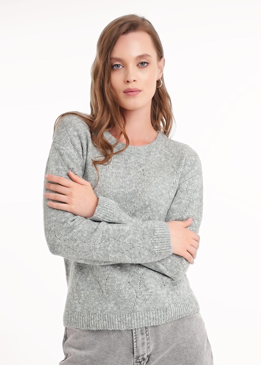 

Джемпер, Серый;меланж зеленый