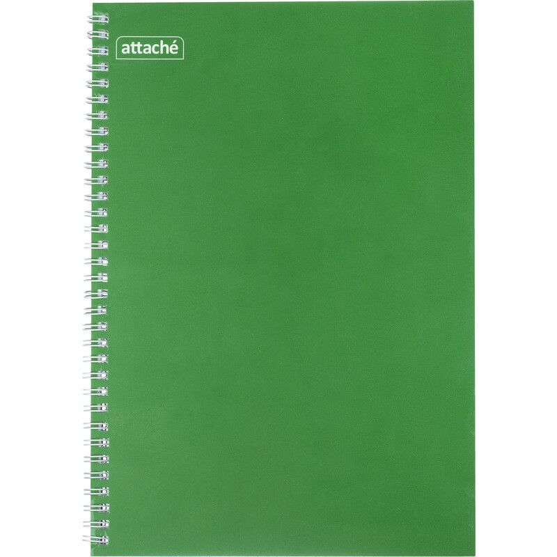 

Бизнес-тетрадь Attache А4 80 листов темно-зеленый в клетку на спирали (205х292 мм)