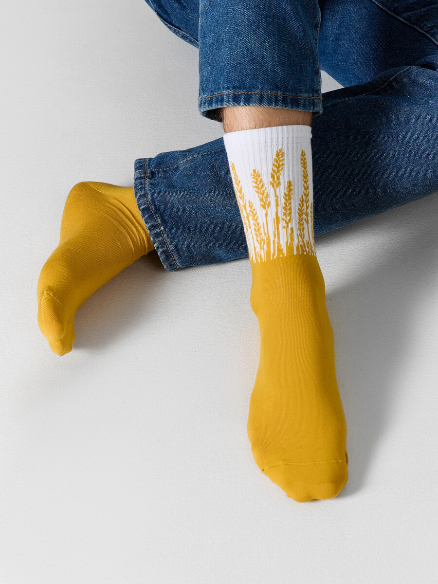 

Носки мужские желтые с рисунком, Желтый;горчичный