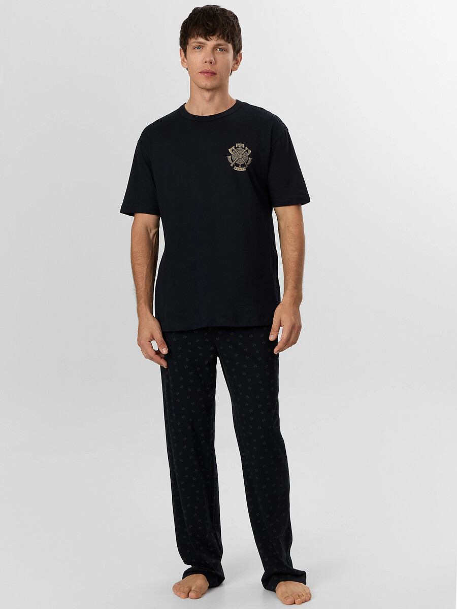 

Комплект мужской домашний черный, Черный;черный +топоры на черном