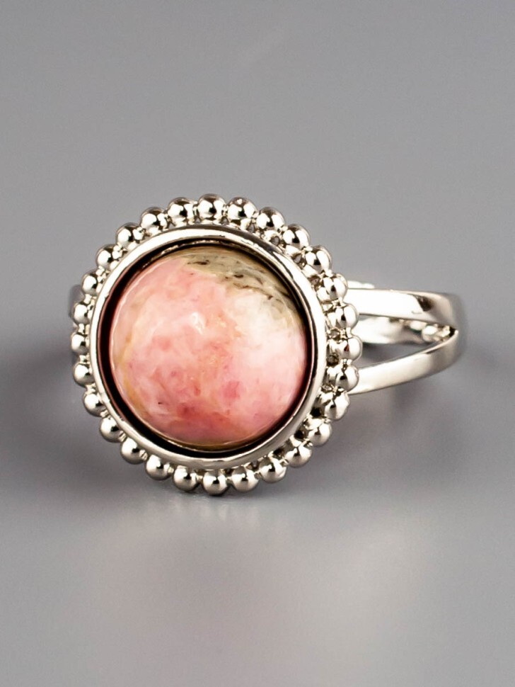 

Кольцо, Розовый;серебристый