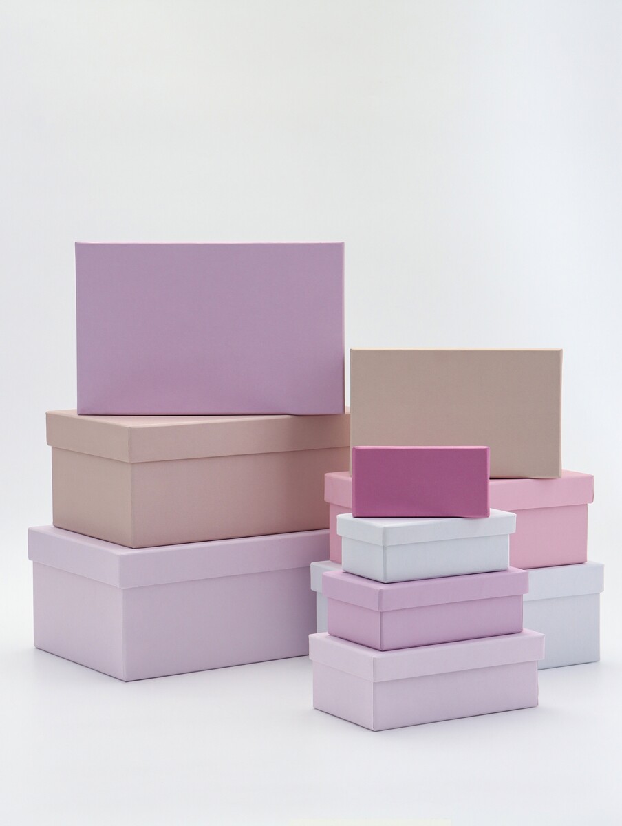 

Набор подарочных коробок 10 в 1, Разноцветный;розовый