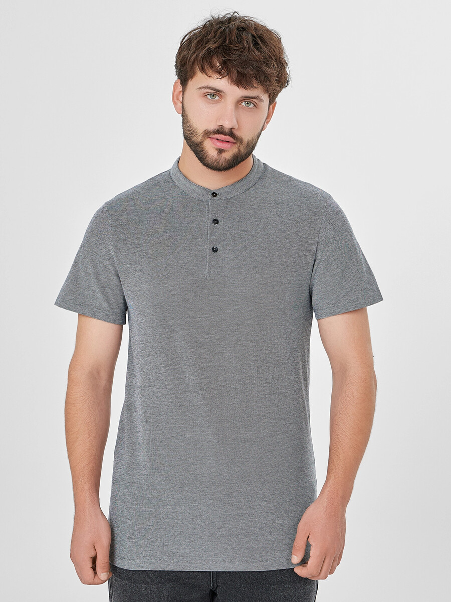 

Поло мужское серое, Серый;двухцветный черный