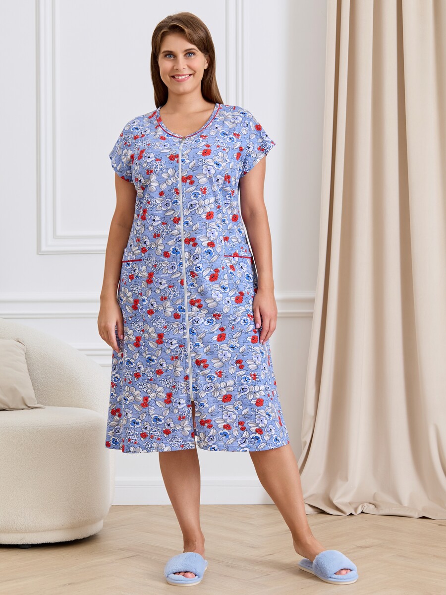 

Халат, Голубой;мак