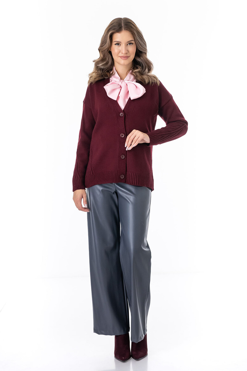 

Кардиган вязаный, Бордовый;винный