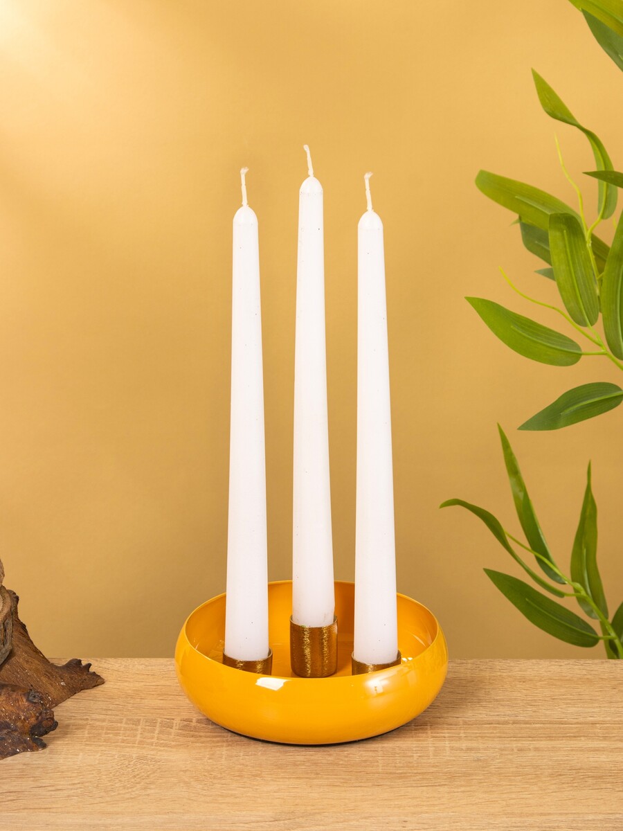 

Подсвечник на 3 свечи на магнитах, Оранжевый