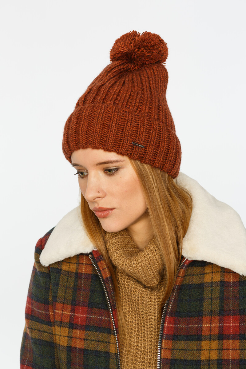 

Шапка женская, Коричневый;терракот