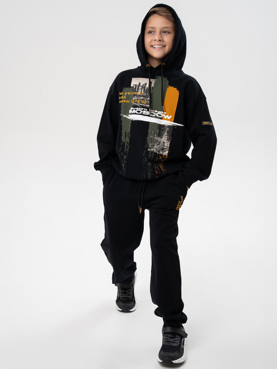 

Комплект трикотажный толстовка брюки, Черный