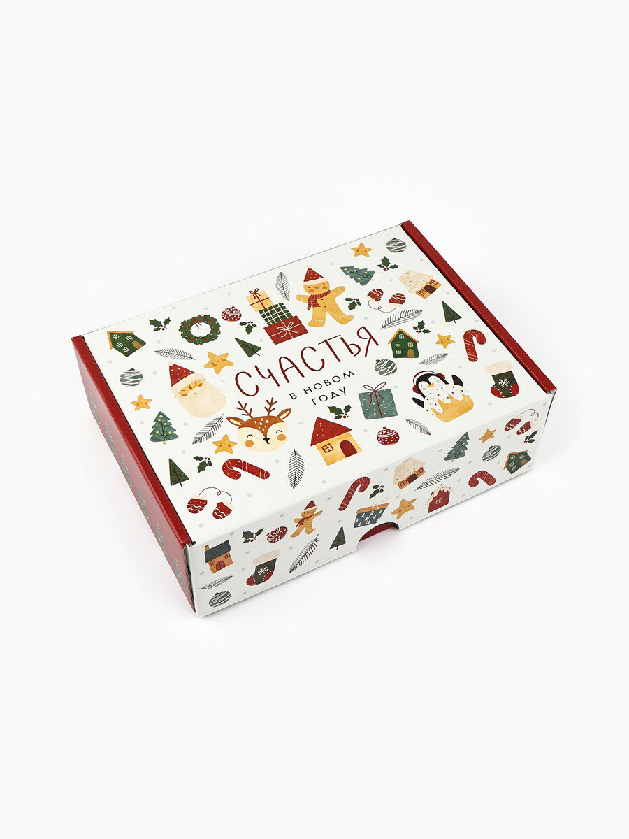 

Коробка подарочная складная, Белый;красный