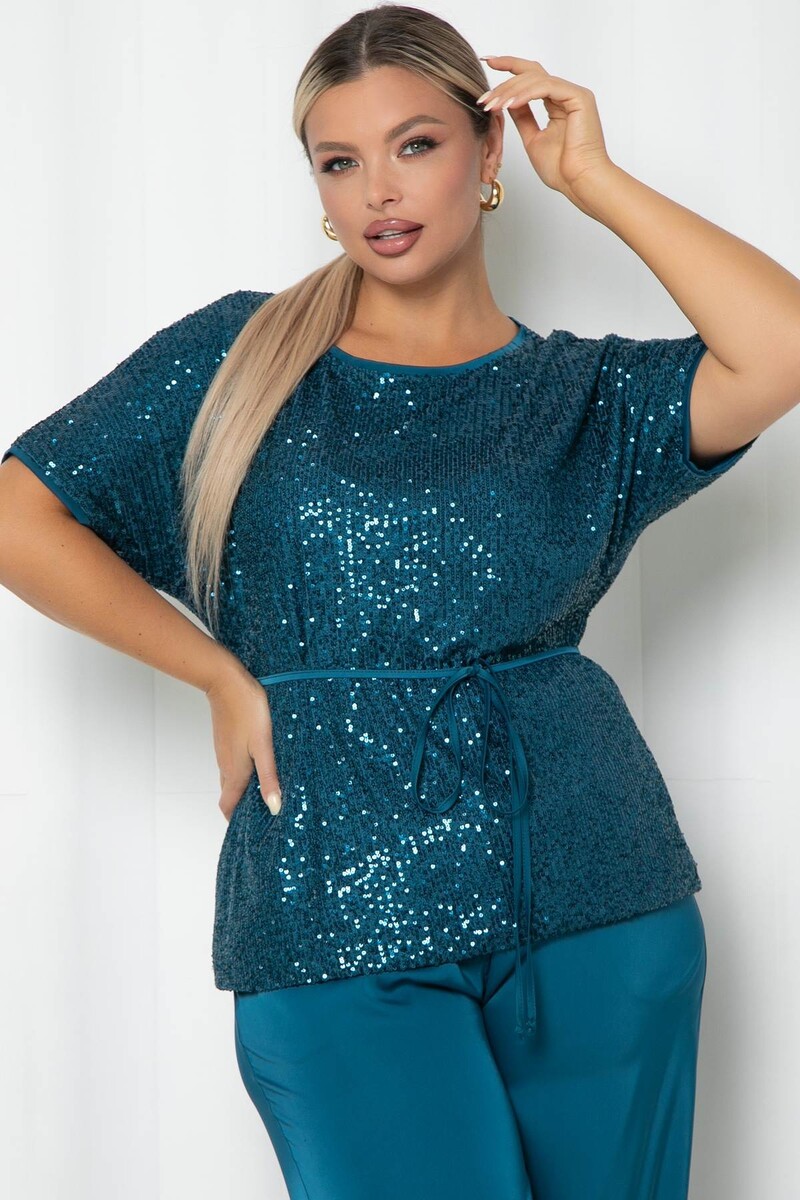 

Блузка, Бирюзовый;морская волна