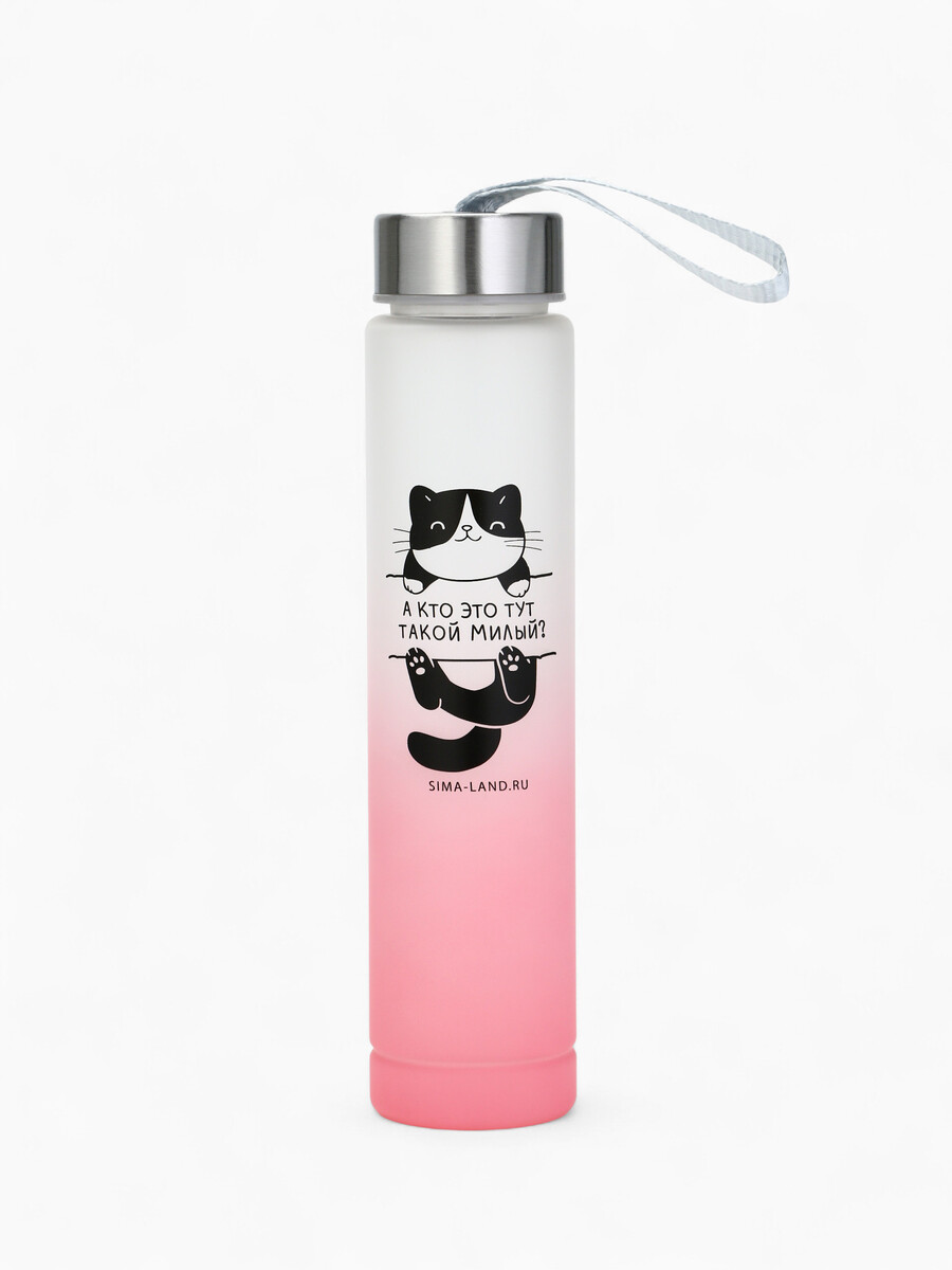 

Бутылка для воды пластиковая, Розовый