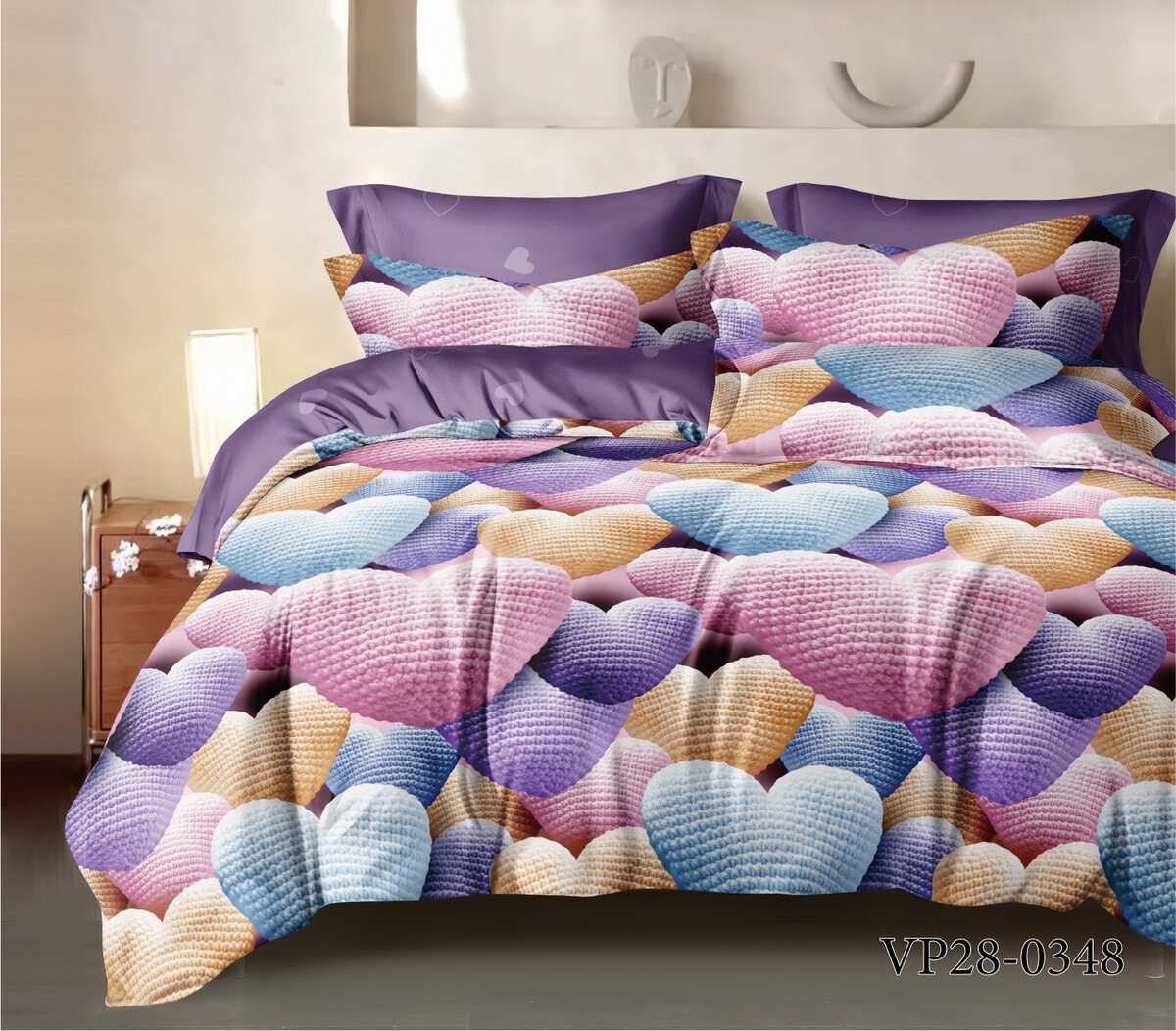 

Постельное белье  с простыней на резинке, Разноцветный