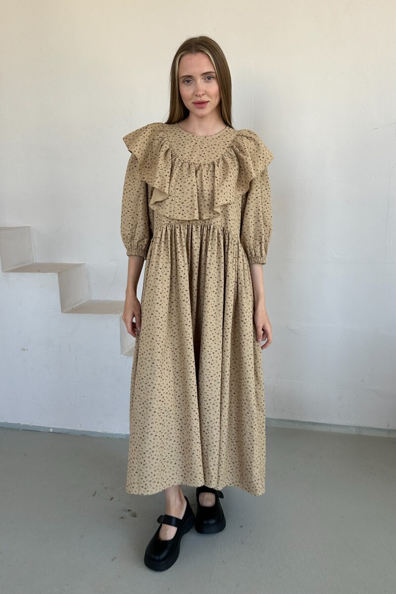 

Платье, Бежевый;бордовый