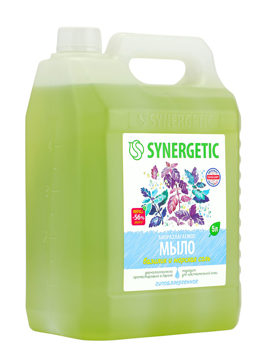 Мыло жидкое биоразлагаемое для мытья рук и тела synergetic