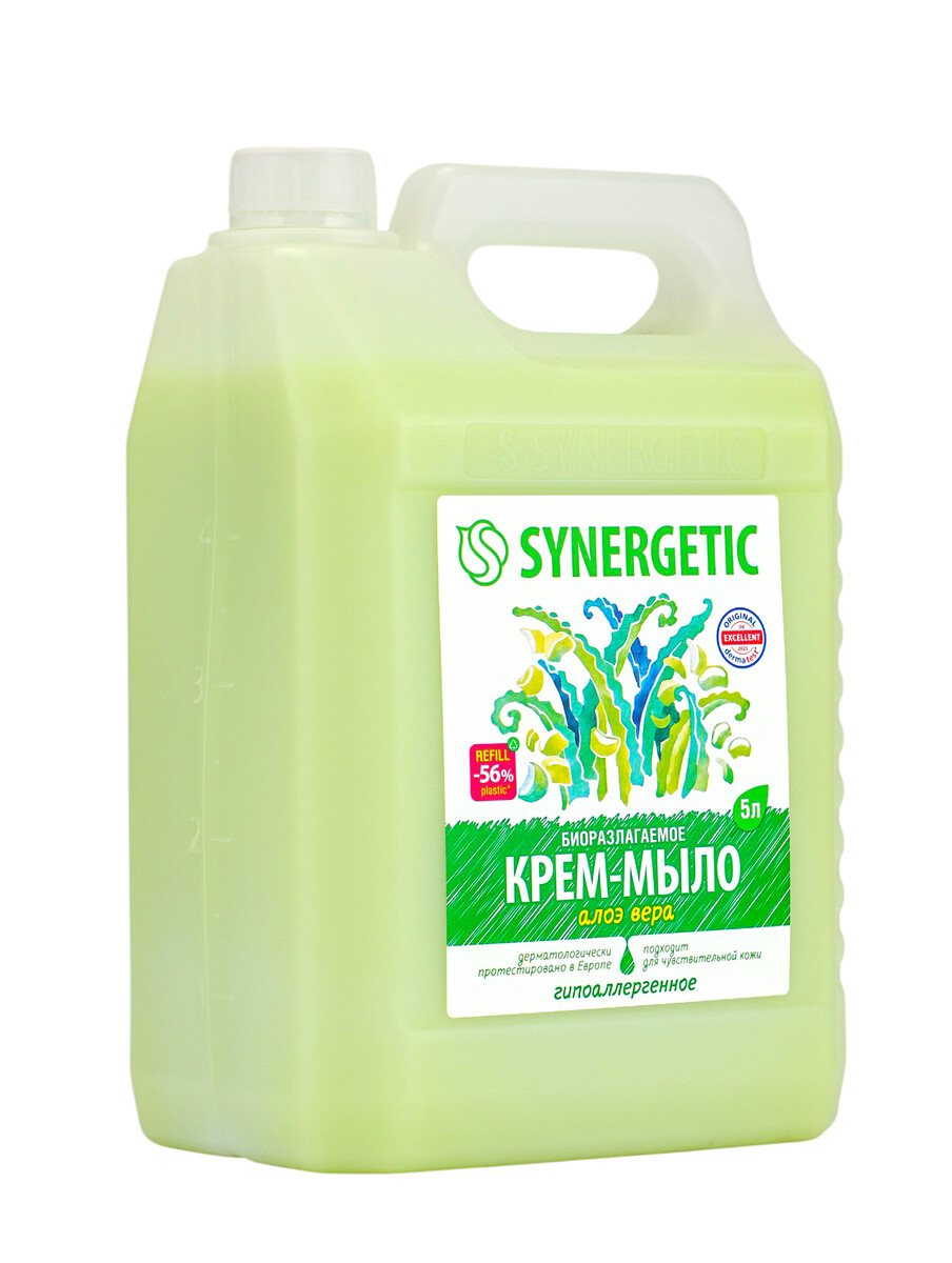 Крем-мыло жидкое биоразлагаемое для мытья рук и тела synergetic