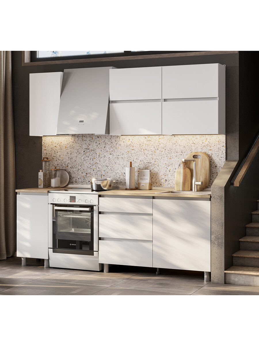 

Кухня прямая, Белый