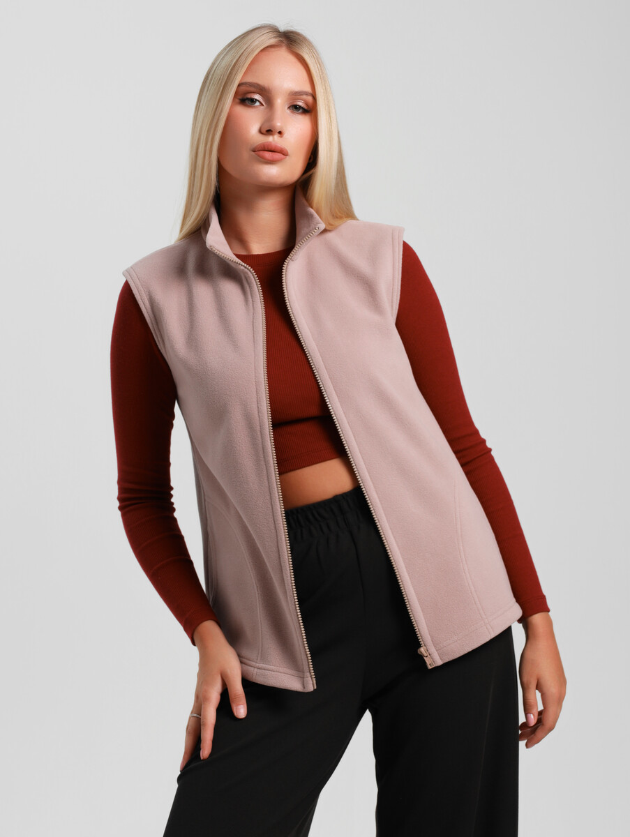 

Толстовка жилетка, Бежевый;какао