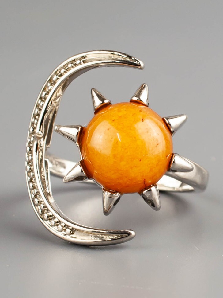 

Кольцо, Оранжевый;серебристый