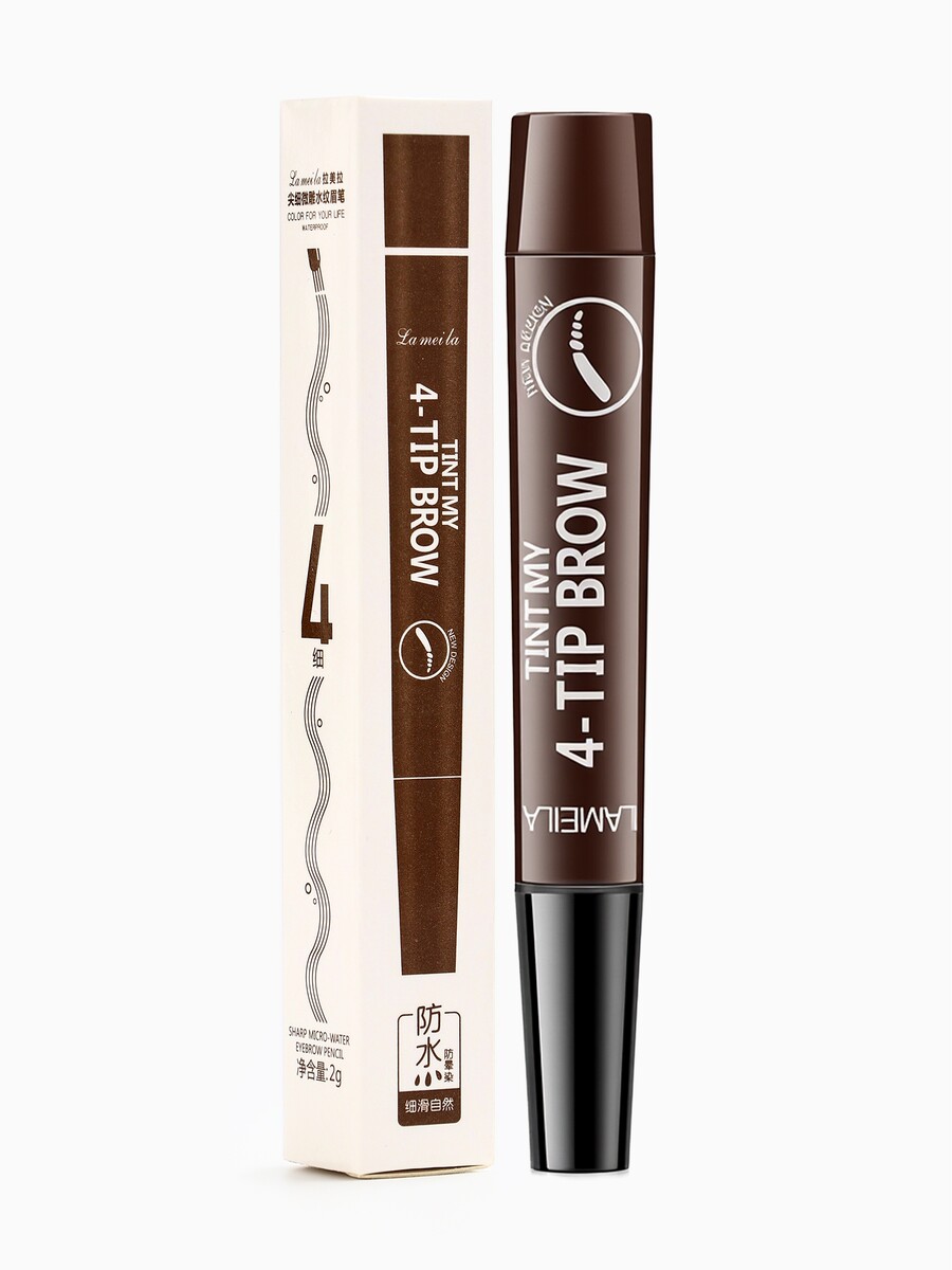 

Водостойкий карандаш для бровей оттенок 04, темно коричневый, 2 г