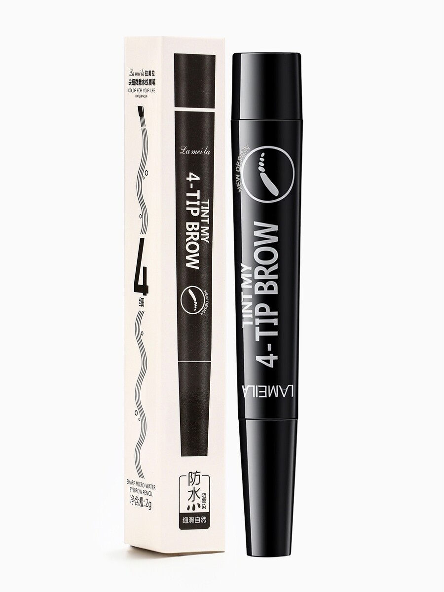 

Водостойкий карандаш для бровей оттенок 01, черный, 2 г