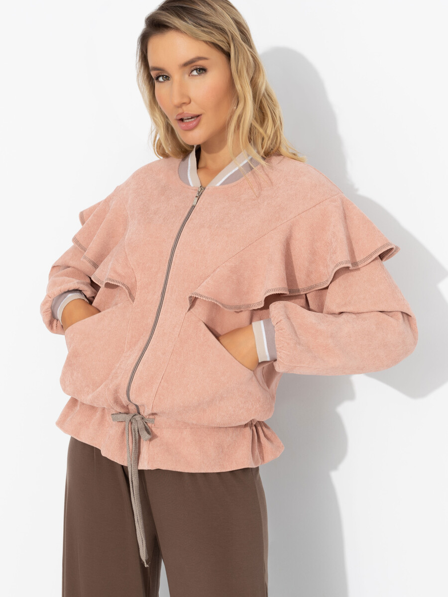 

Бомбер, Бежевый;розовый