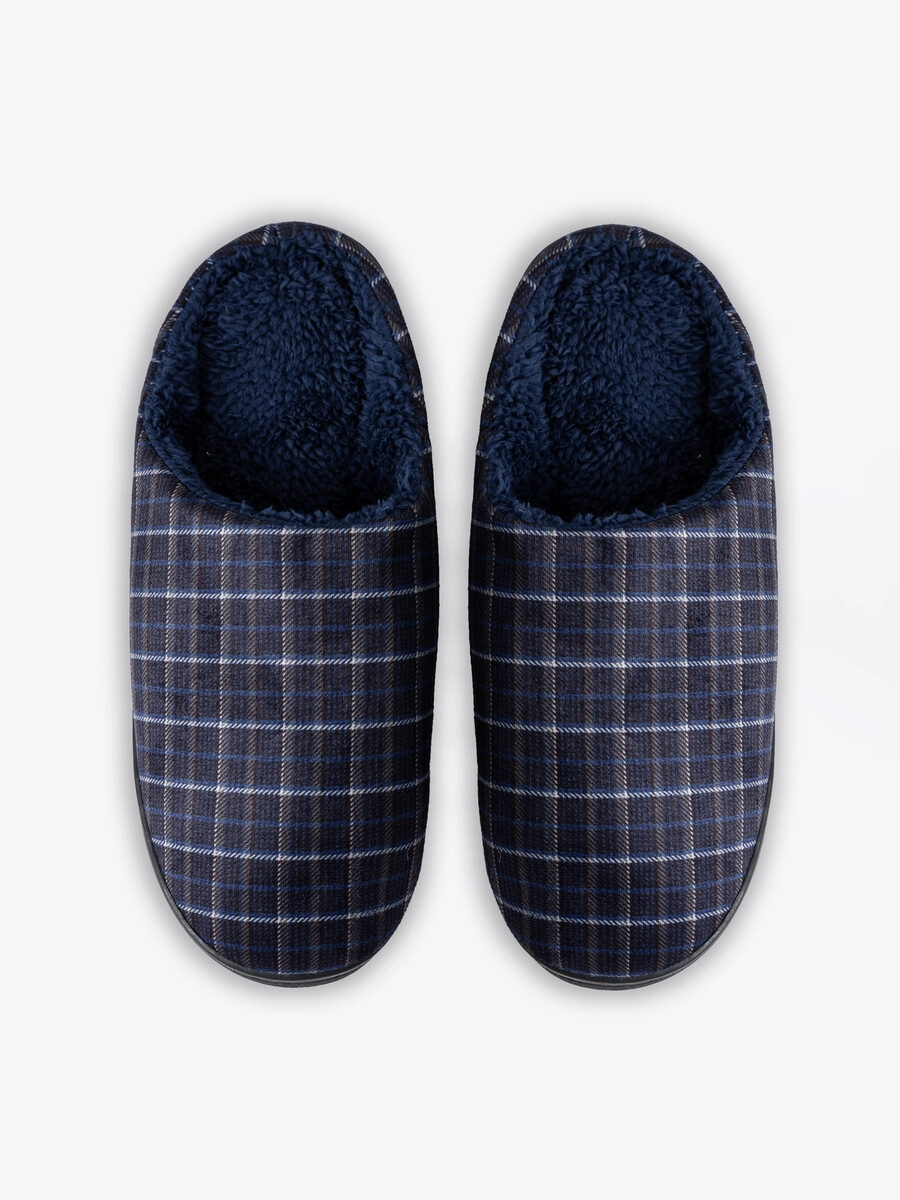 

Туфли домашние мужские, Синий;темно -синяя клетка