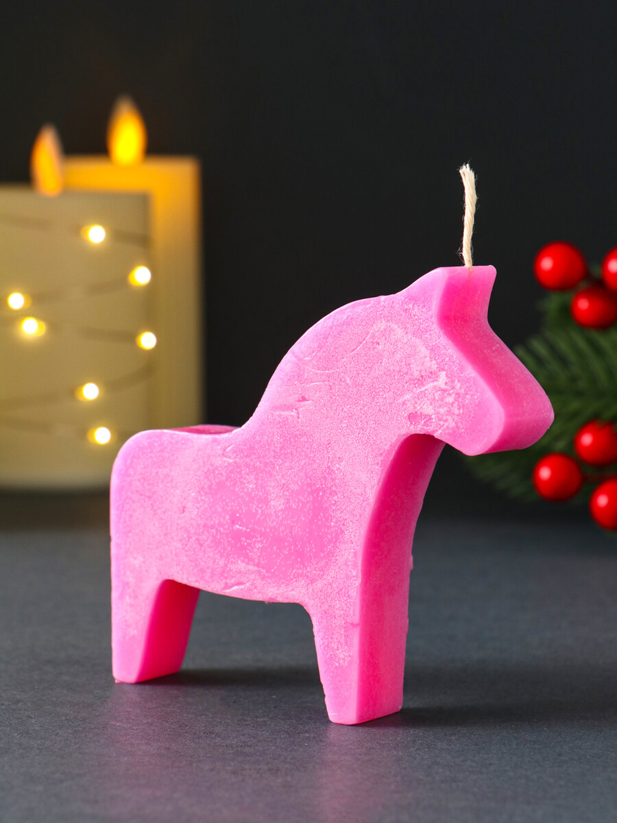 

Декоративная свеча новогодняя, Розовый
