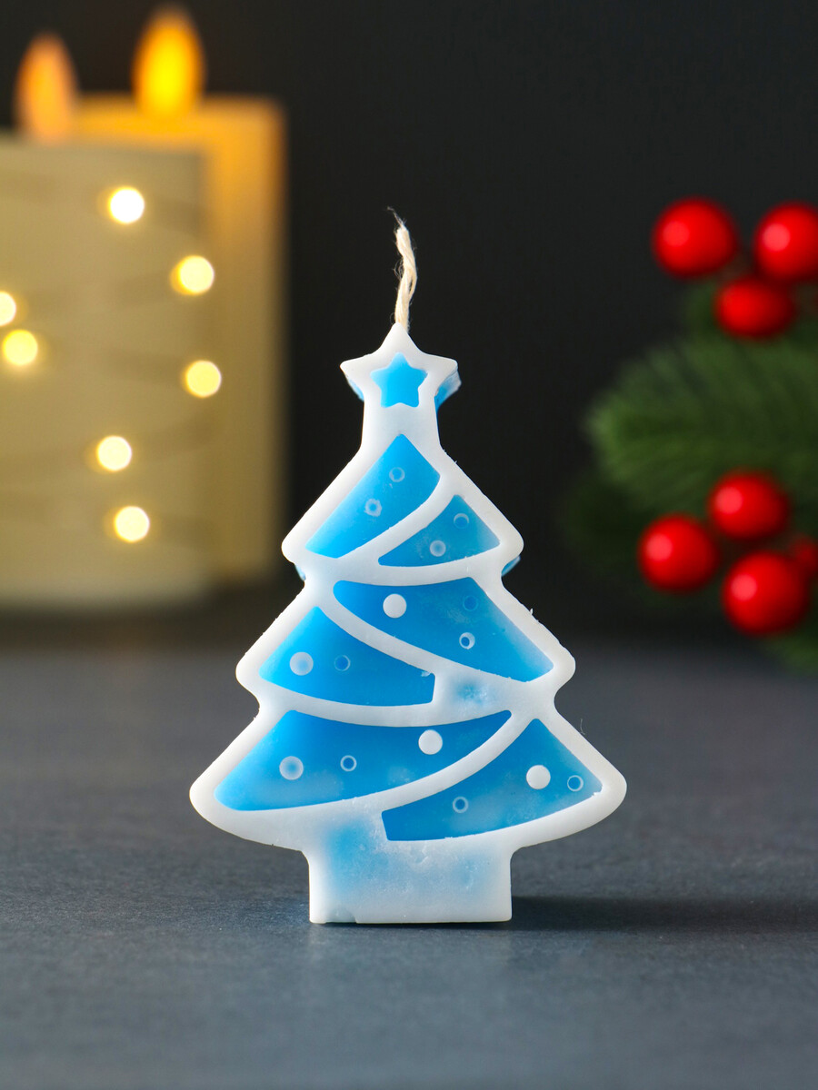 

Свеча новогодняя, Голубой