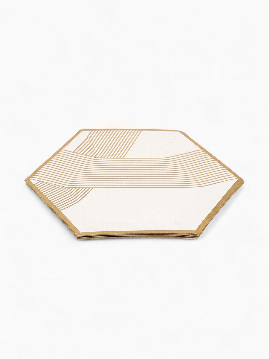 

Набор тарелок белый с золотом 23 см. (10 шт)