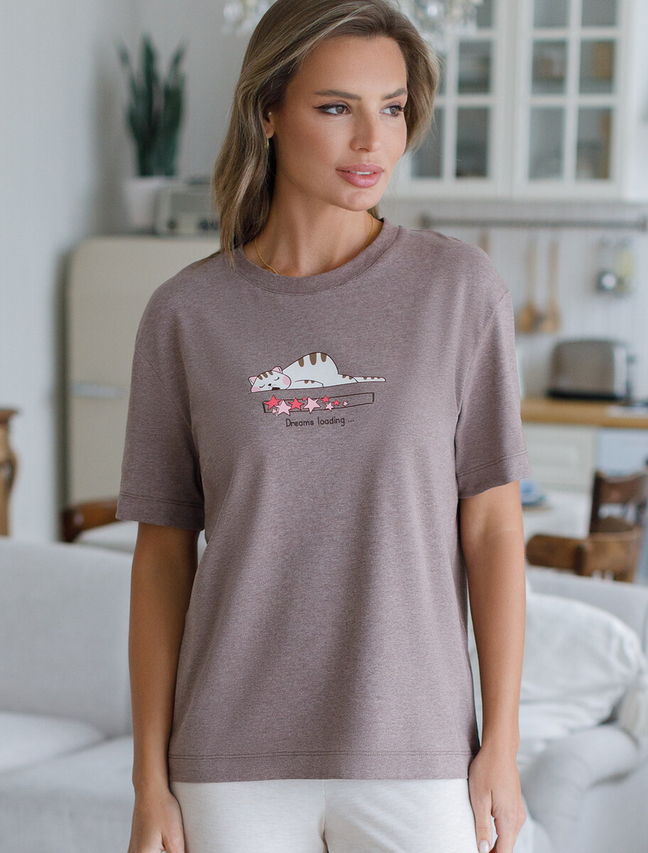 

Футболка кофейный, Коричневый;т.кофейный меланж_dreams loading